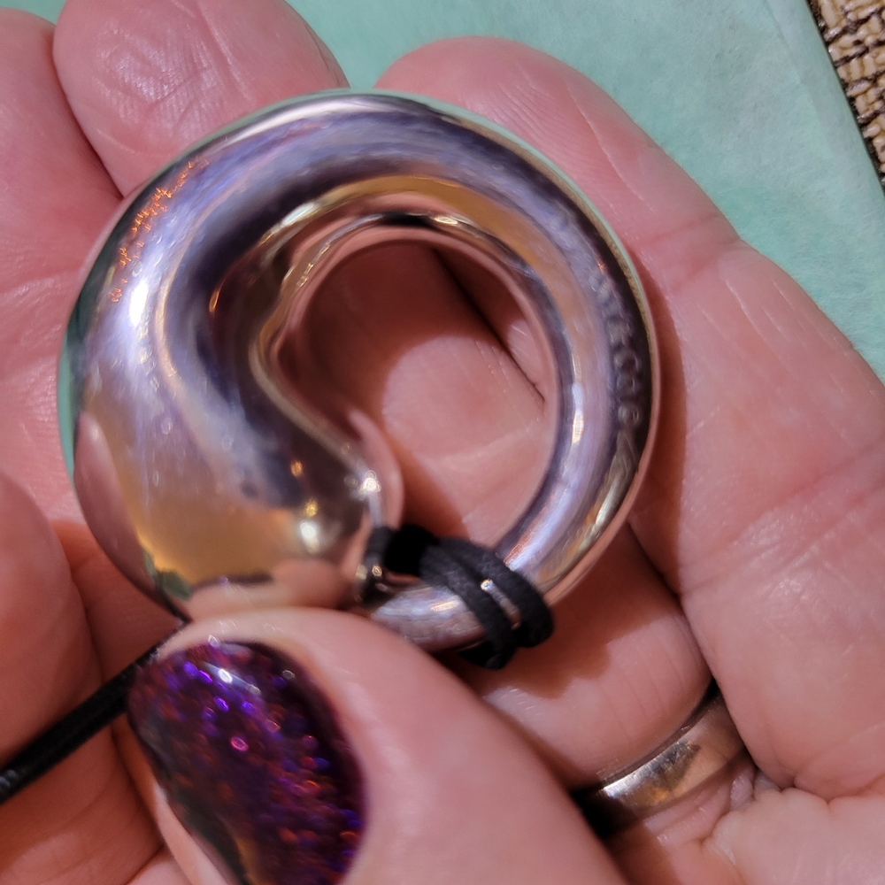 Tiffany & Co. RARE 33mm XL Eternal Circle Silver Pendant with 32" Tiffany Cord - Picture 10 of 11
